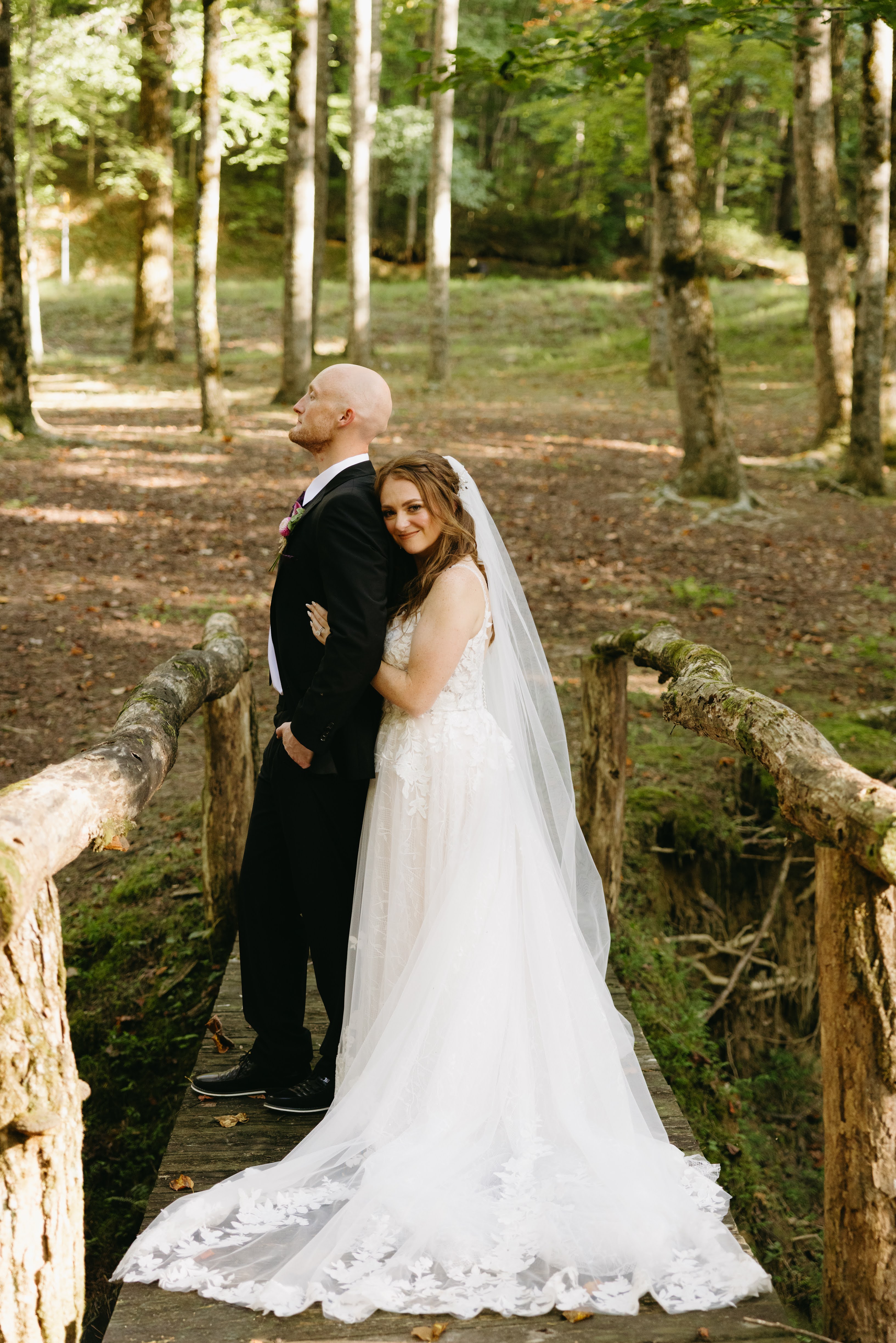 Wedding ceremony on pond at Satolah Creek Farm wedding venue in North Georgia