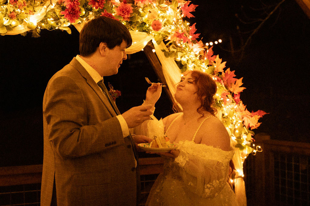 Guests dancing at reception at Satolah Creek Farm wedding venue in North Georgia