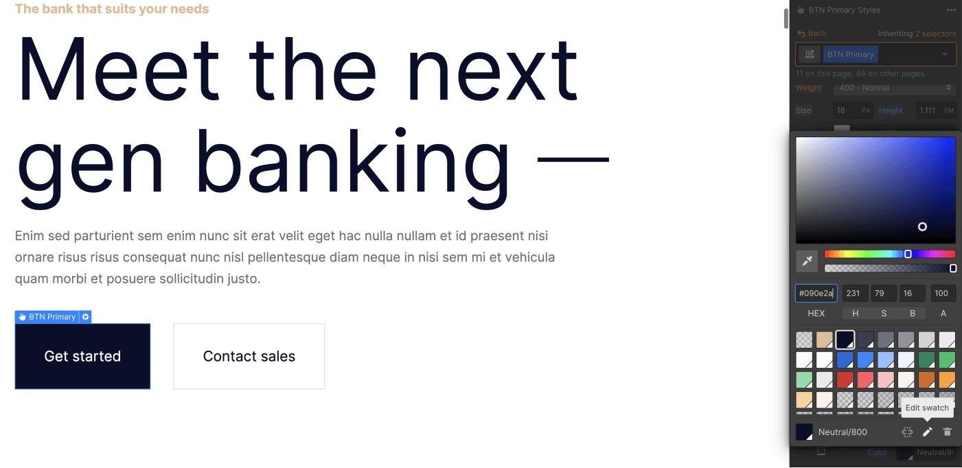Colors - Finantic X Webflow Template