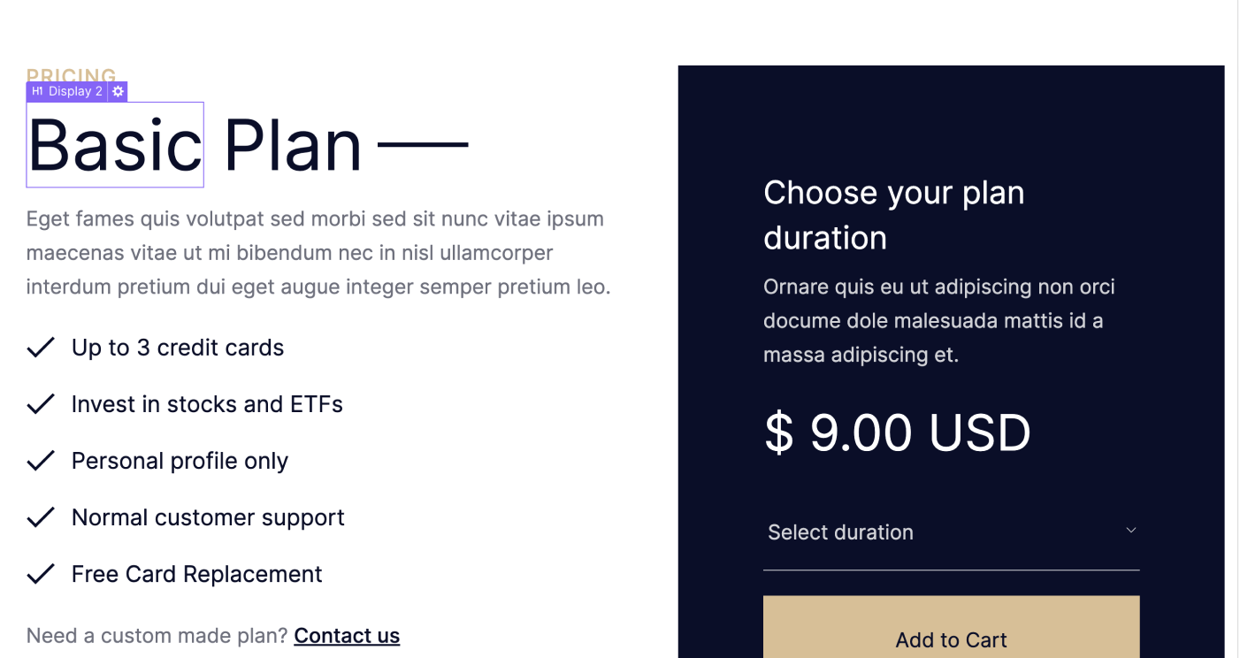 eCommerce Page - Finantic X Webflow Template