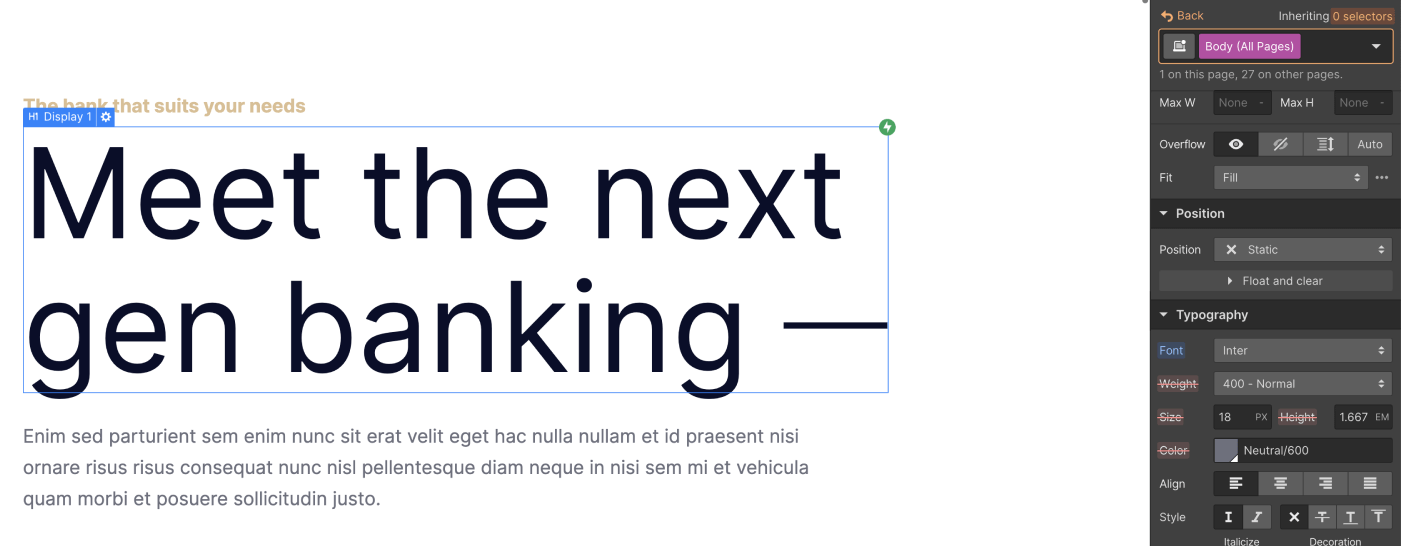 Typography - Finantic X Webflow Template
