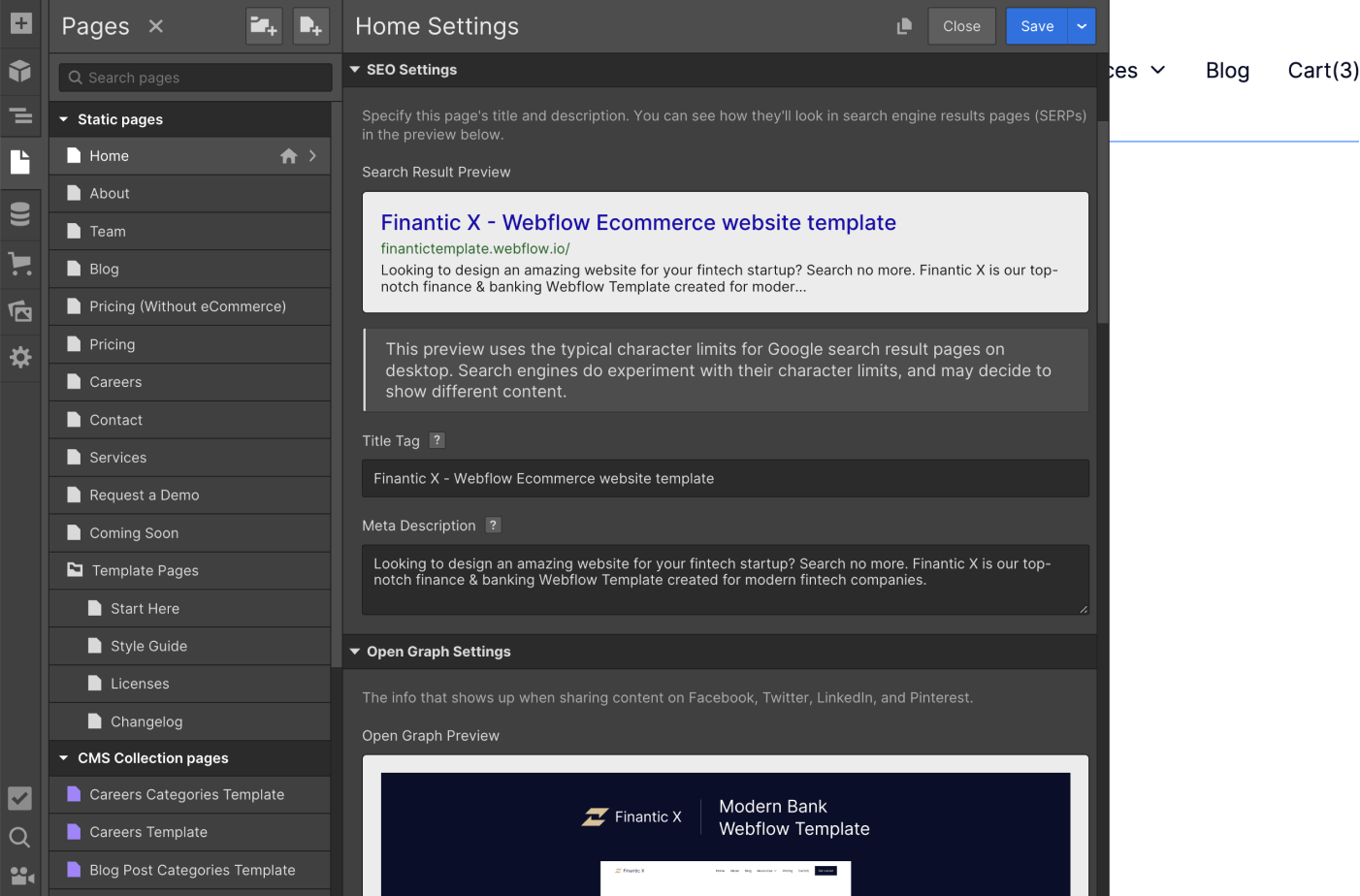 SEO - Finantic X Webflow Template