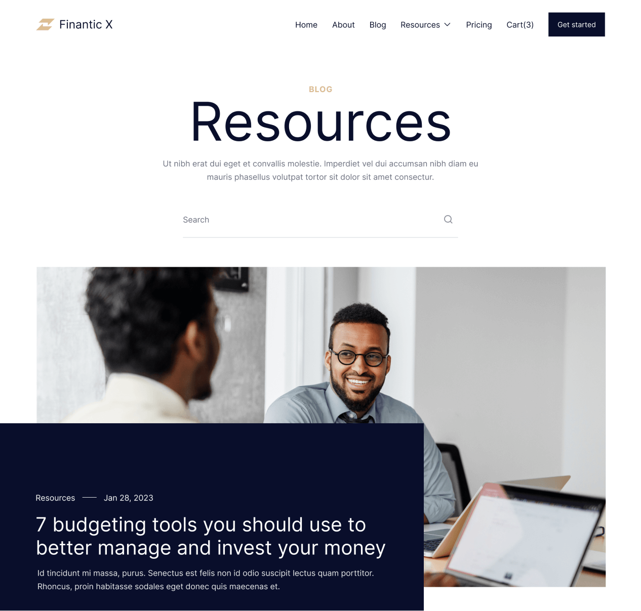 Finantic X - Blog page - Modern Bank Webflow Template