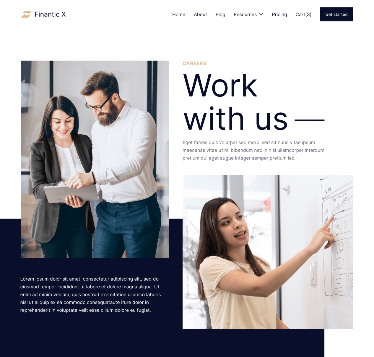 Finantic X - Careers page - Modern Bank Webflow Template
