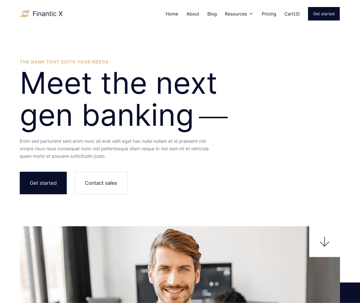 Finantic X - Home page - Modern Bank Webflow Template