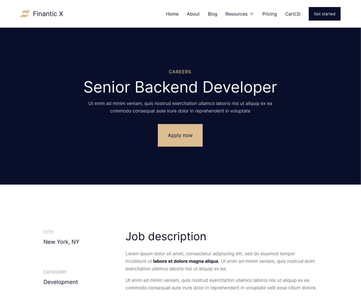 Finantic X - Careers Single page - Modern Bank Webflow Template