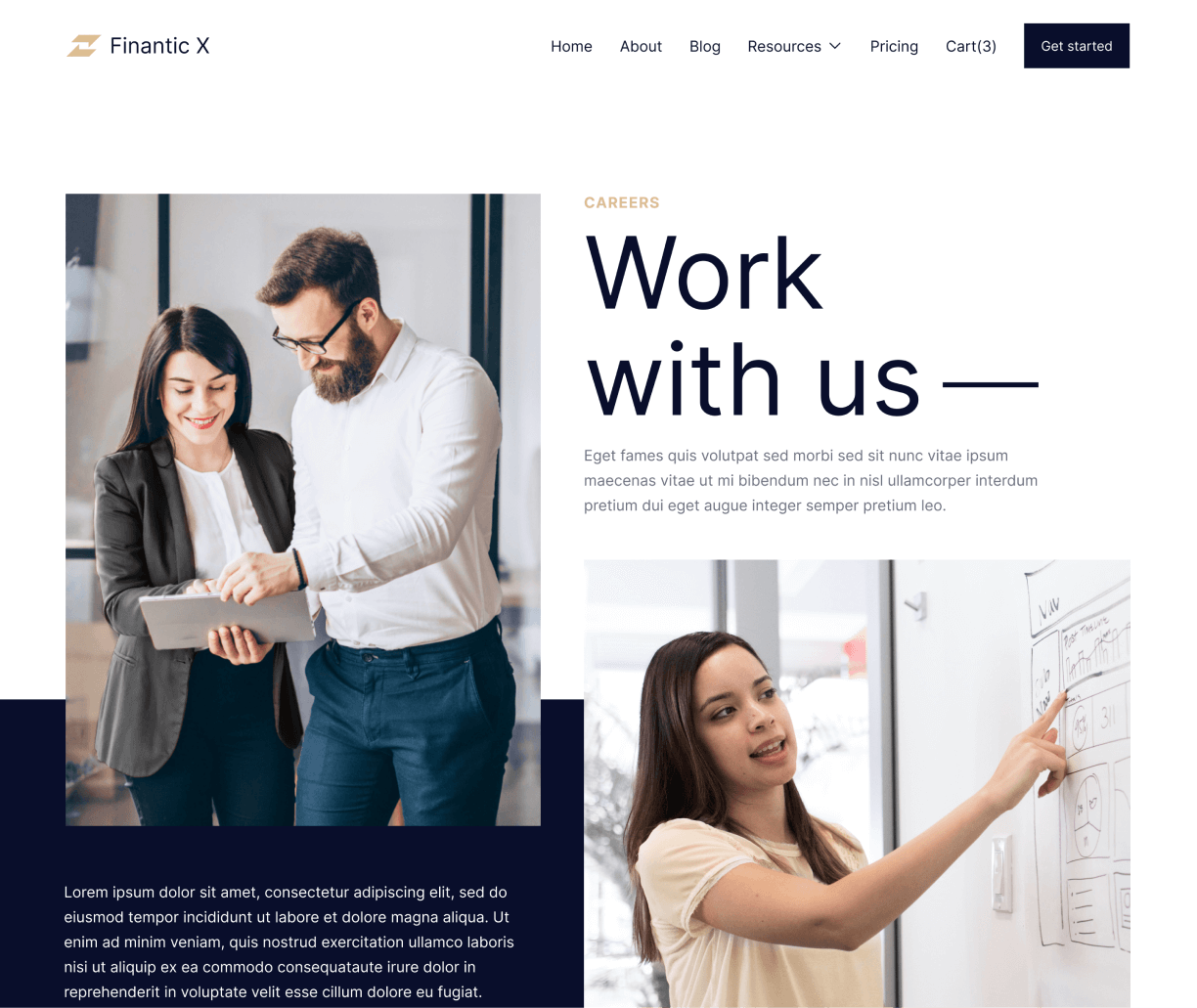 Finantic X - Careers page - Modern Bank Webflow Template