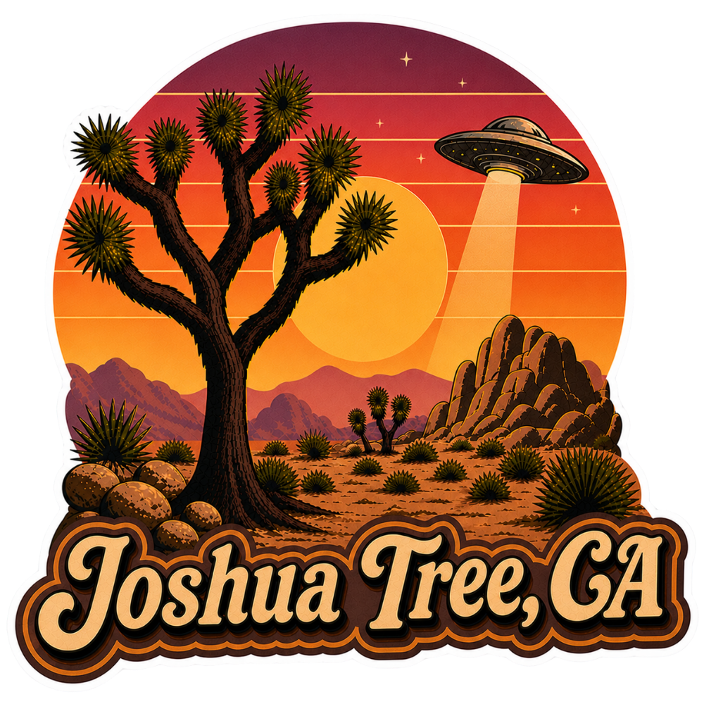 Joshua Tree, CA The 33rd Parallel Sticker 3″ × 2.94″
