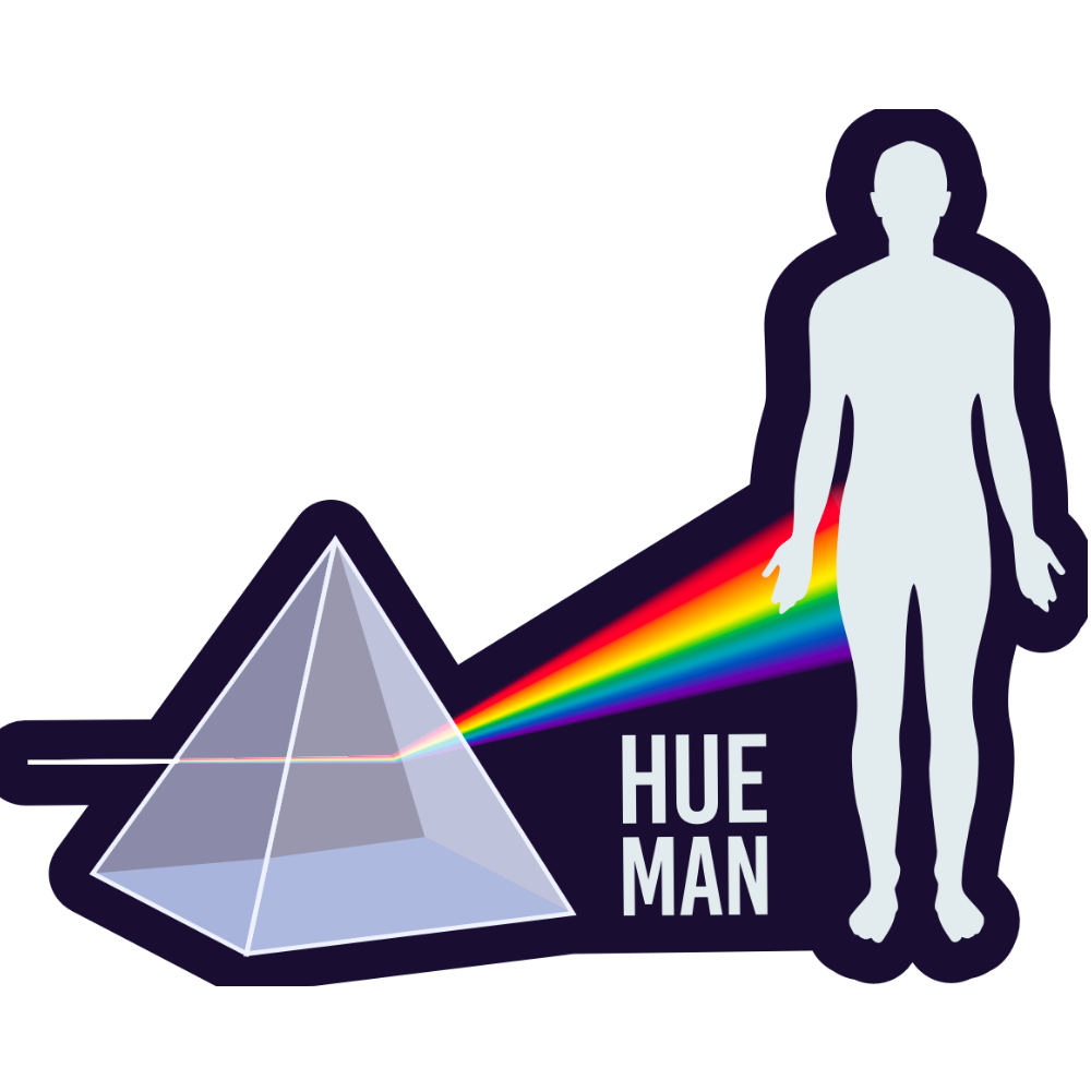 Hue-Man Being Sticker 3″ × 2.4″