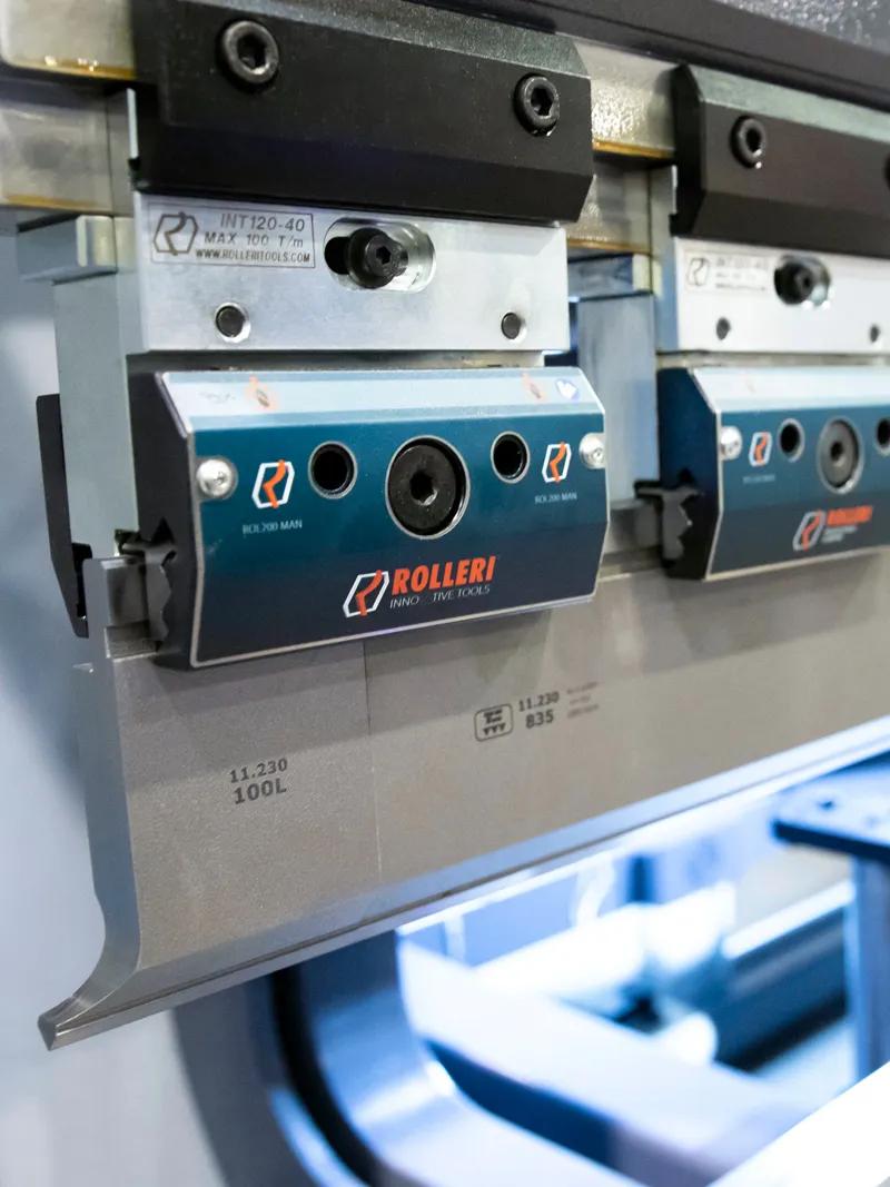 Heavy-duty press brake in operation