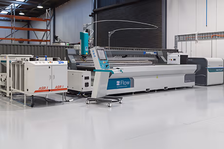 Fall low shot of a waterjet cutting system Mach 200 C