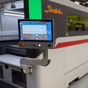 An angled shot of a fibre laser with cnc controller