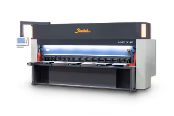 Quarter angle view of a cnc guillotine