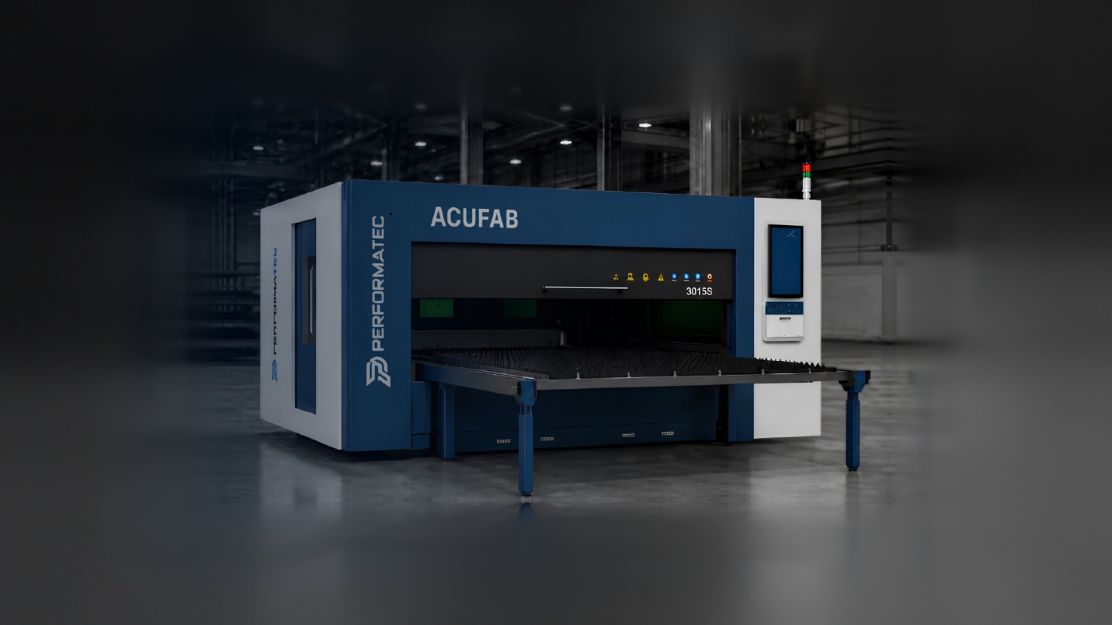 Action shot of a fibre optic laser cutter