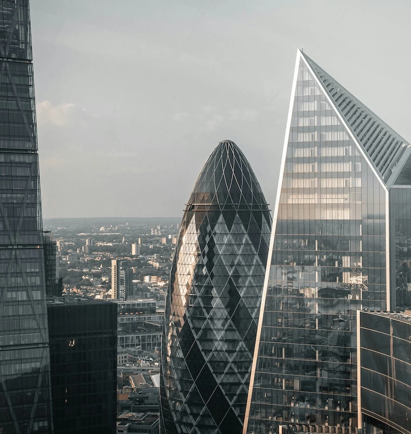 Image of a London skyline including skyscraper buildings
