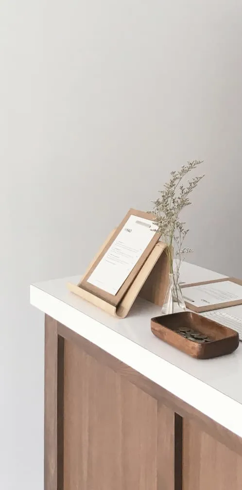 brown desk side aesthetic