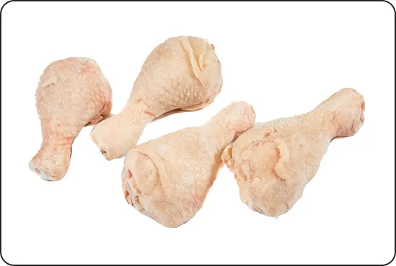 Frozen IQF chicken drumsticks, uncalibrated 100–150g, HALAL certified, packed in 15kg export carton for UK and EU buyers