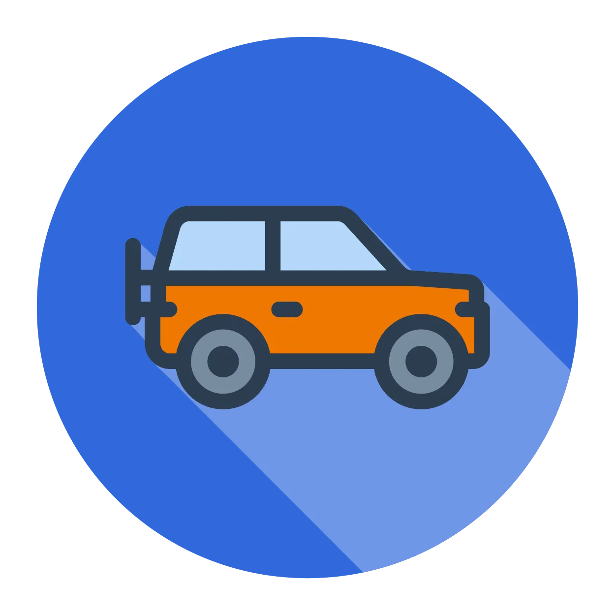 A car icon showing how people can drive up to their storage unit at Look Storage