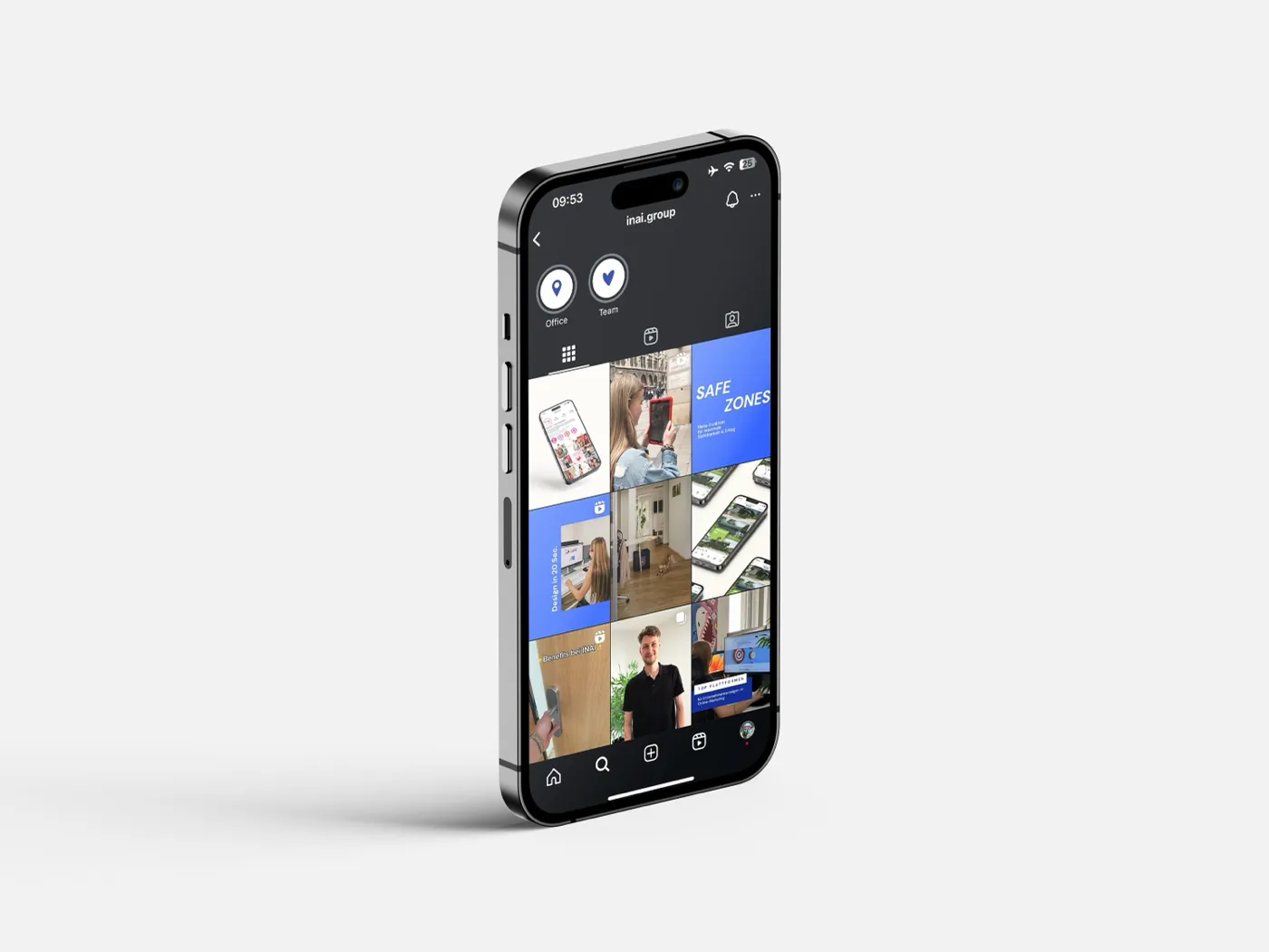 Instagram vertical grid in einem Mockup dargestellt 