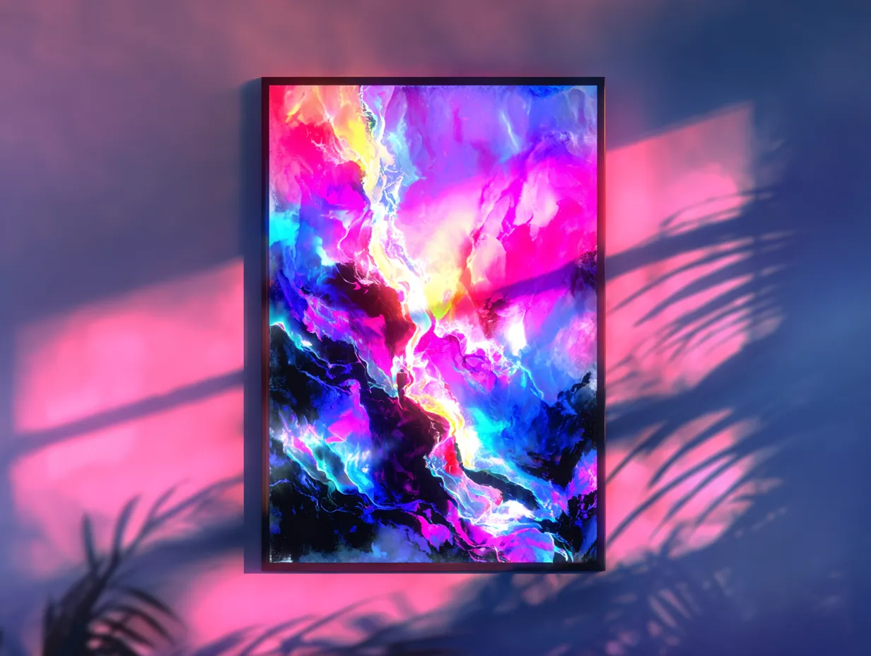 Abstrakte farbige Grafik als visuelles Gestaltungselement der Startseite von Kreativ Ostfriesland