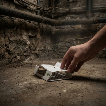 Cockroach trap in basement