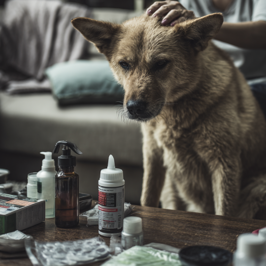 Dog without Paw Guardian flea protection