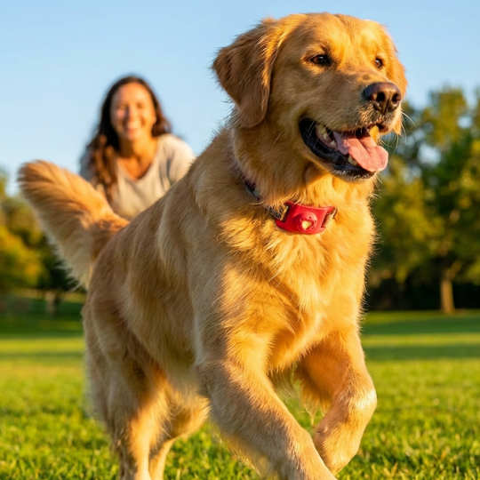 Dog with Paw Guardian flea and tick protection