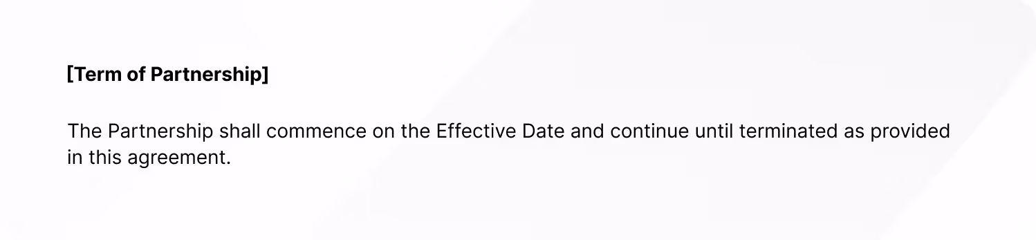 Term of Partnership