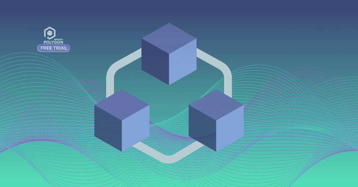 Polygon Research Logo with Flows indicating relocation moving. There are 3 cubes connected with a polygon.