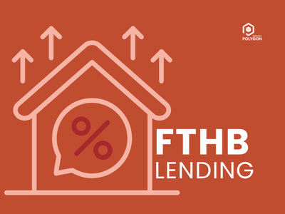Typographic card reading "First-time buyers lending"