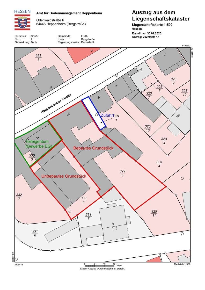 Flurkarte – Gewerbefläche in Fürth