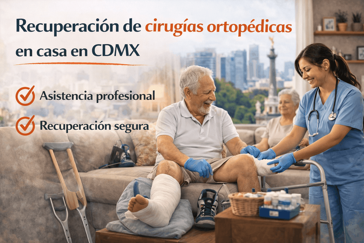 Recuperación de cirugías ortopédicas en casa en CDMX