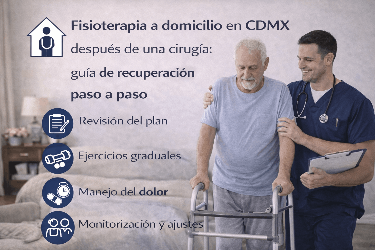 Fisioterapia a domicilio en CDMX después de una cirugía: guía de recuperación paso a paso