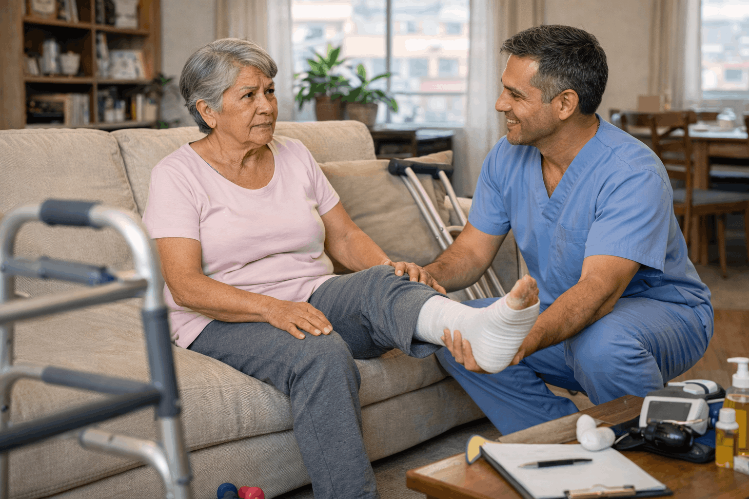 Después de una caída: guía de fisioterapia a domicilio para recuperar movilidad y confianza