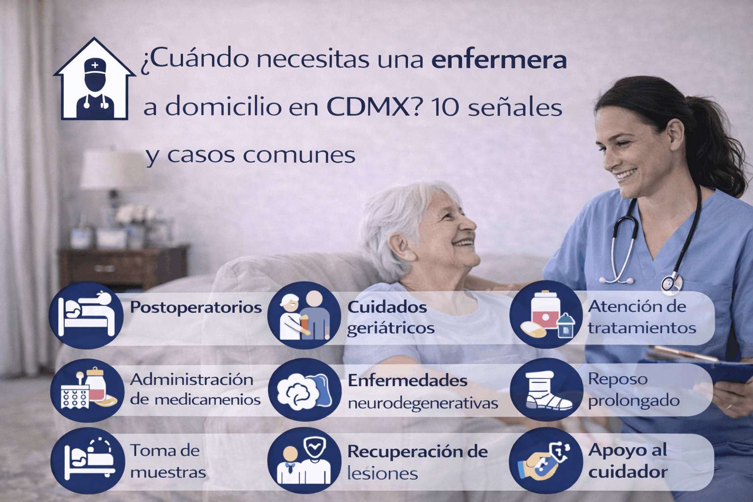 ¿Cuándo necesitas una enfermera a domicilio en CDMX? 10 señales y casos comunes
