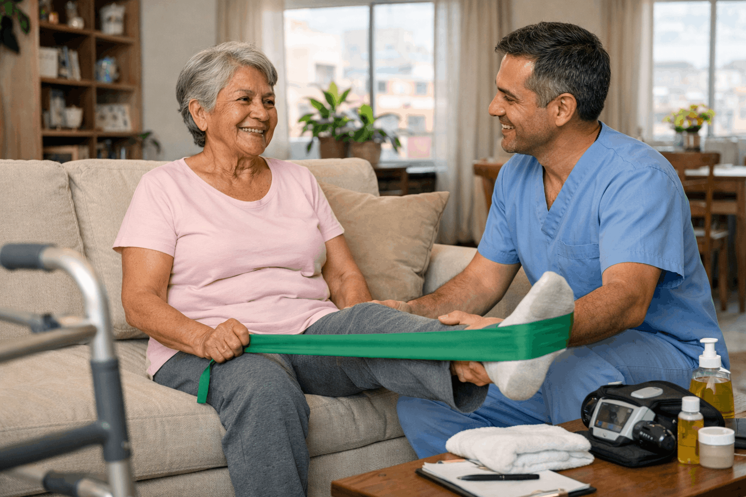 Rehabilitación en casa para adultos mayores: cómo funciona la fisioterapia a domicilio en CDMX