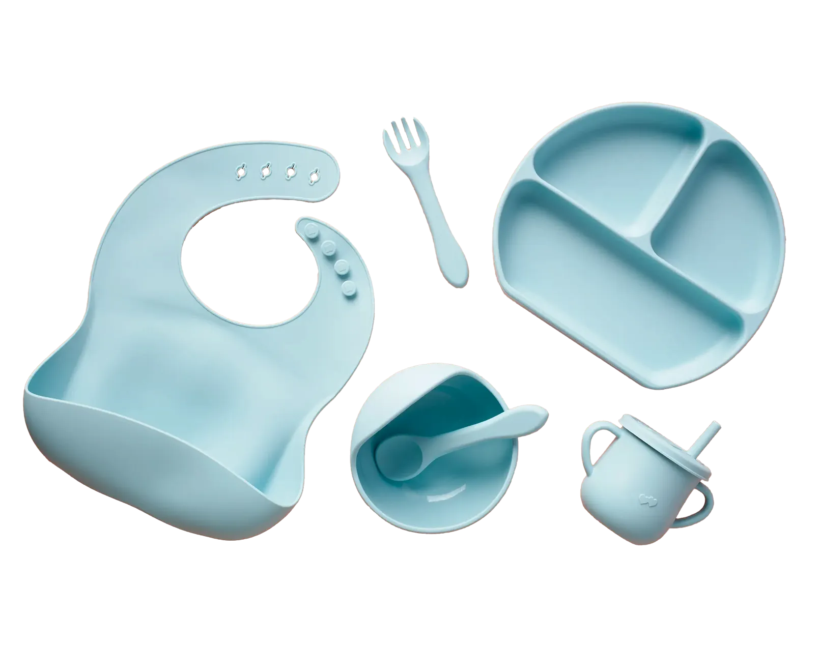 Typical blue silicone baby dishes