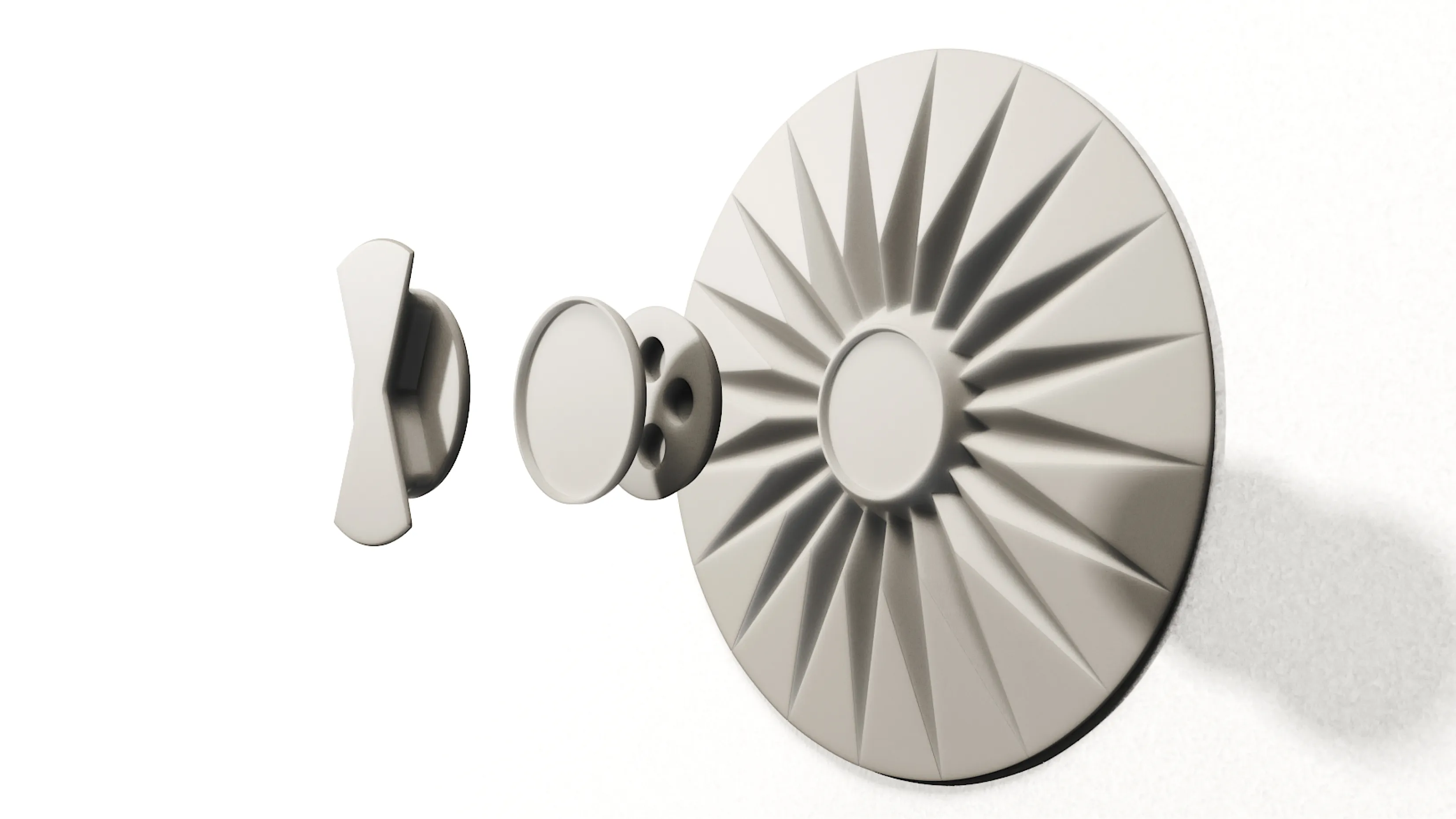 Exploded view of the Enfold wall mount hardware