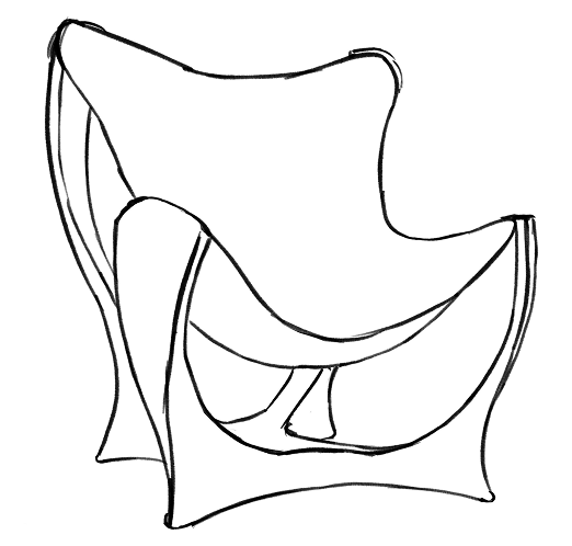 Line drawing of the final chair
