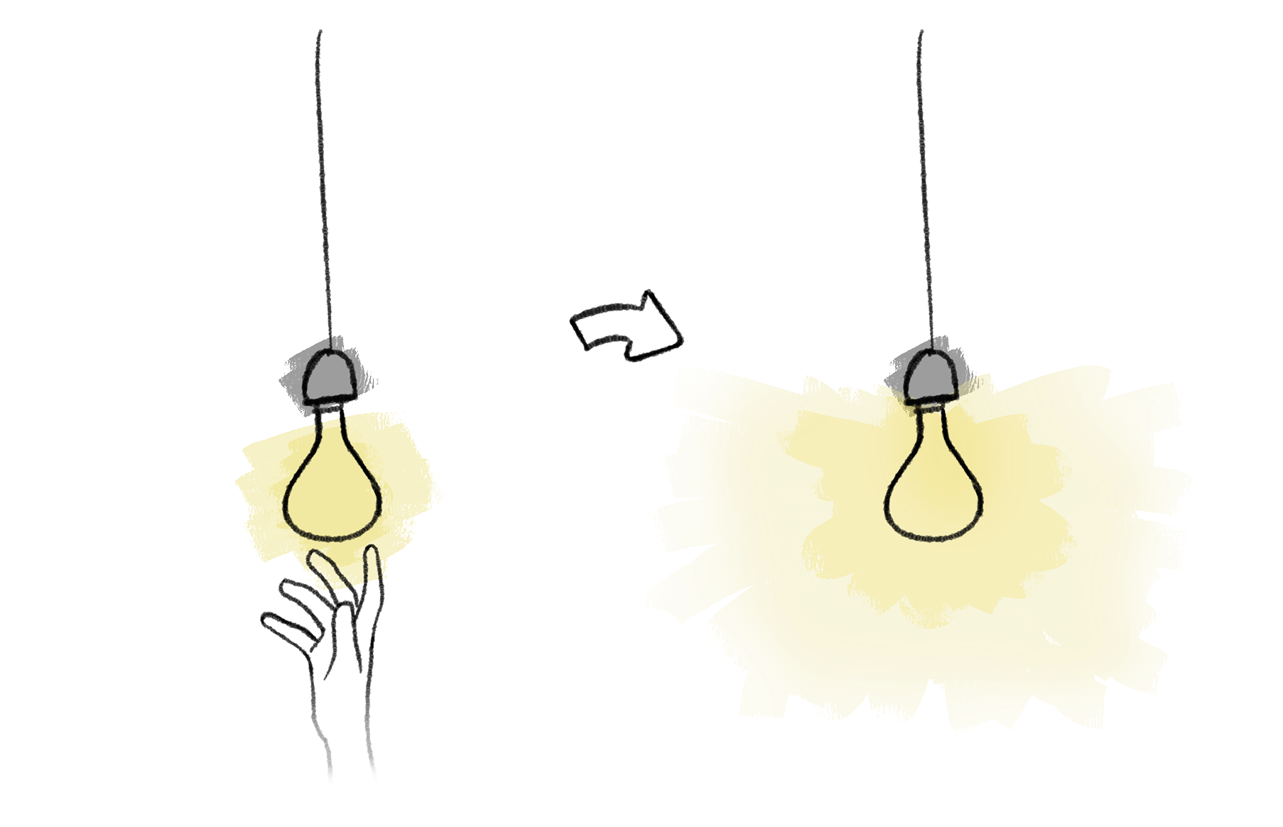 Sketch of a light changing its mood