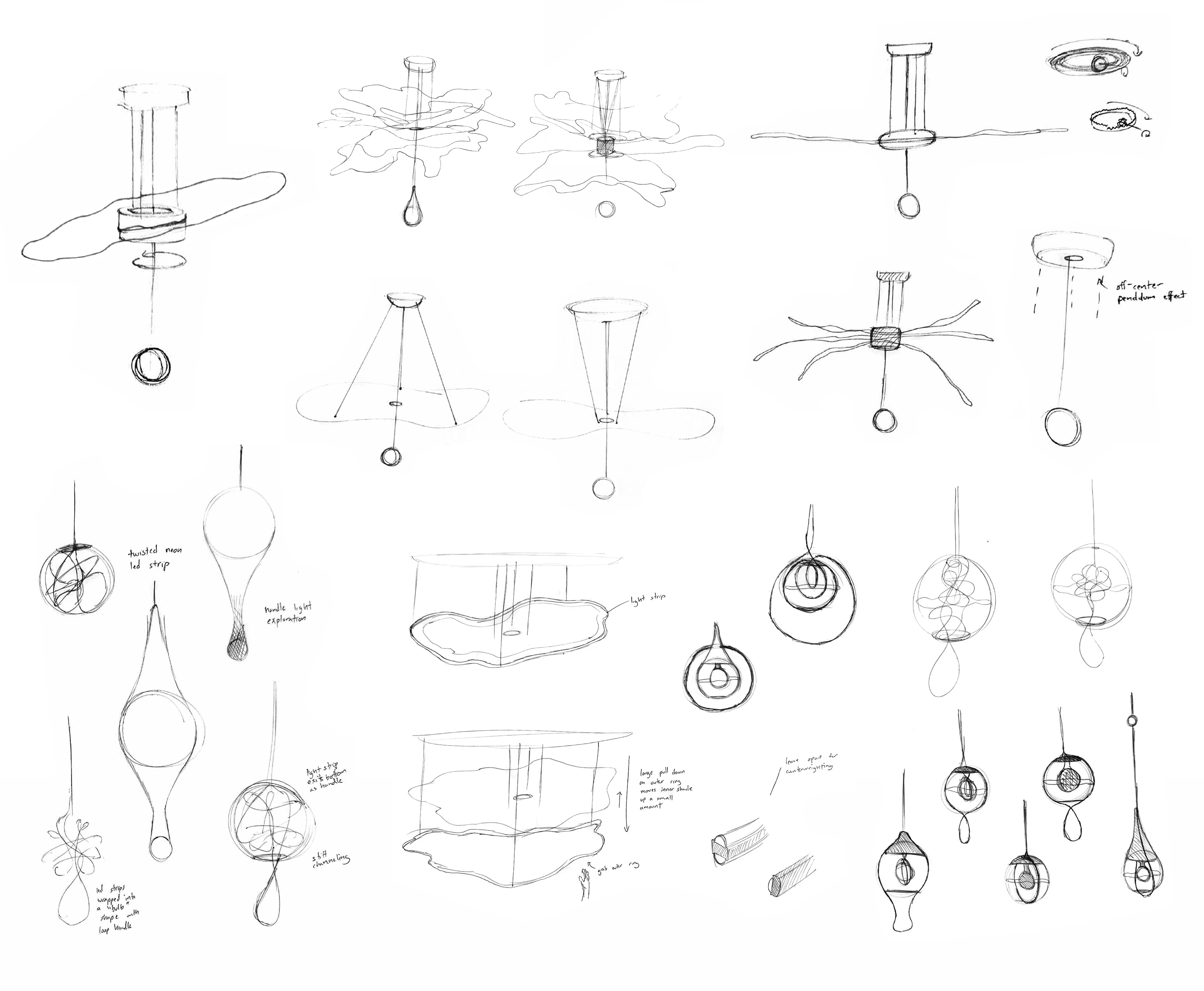 Pendant light concept sketches