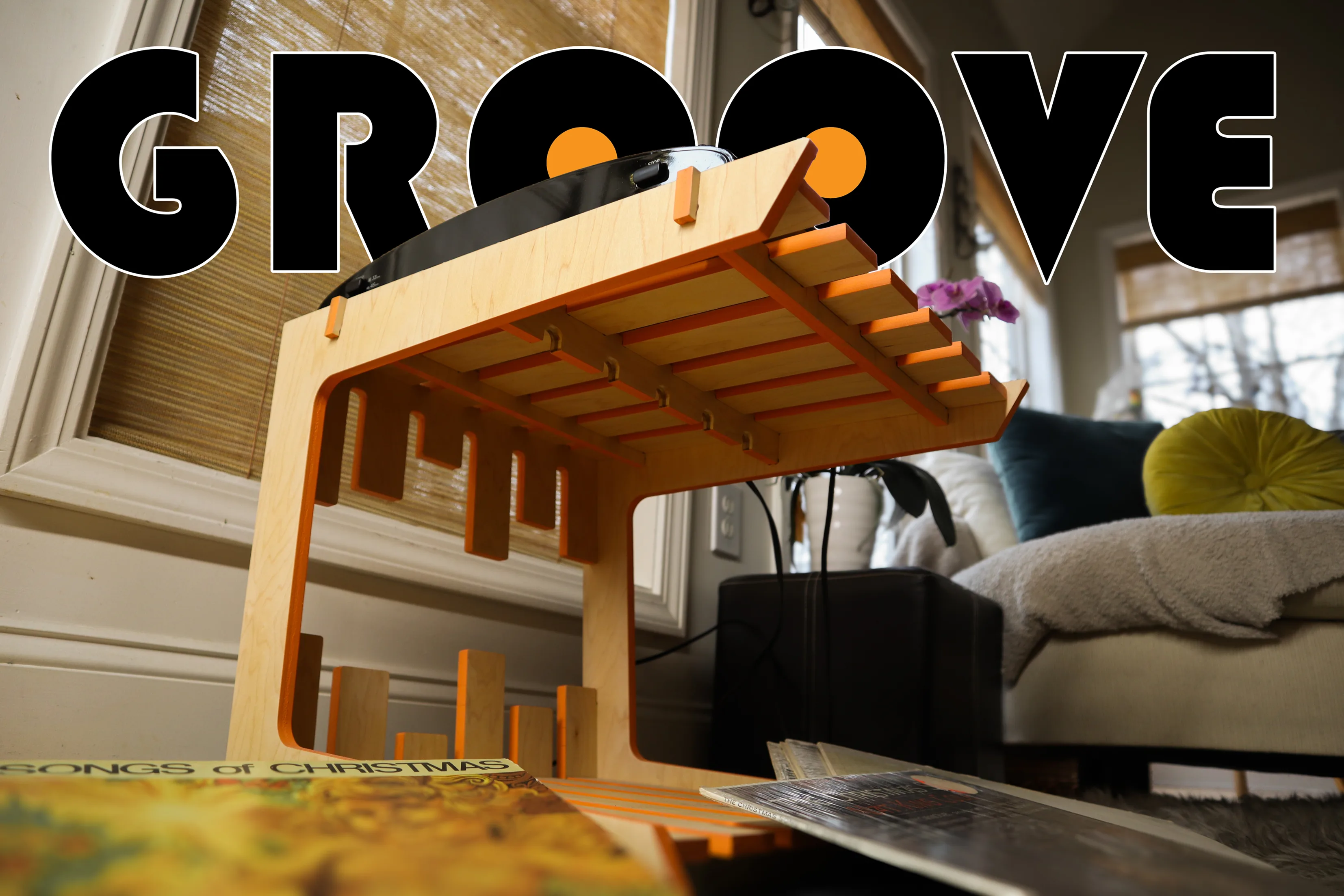 Finished Groove table with the Groove logo