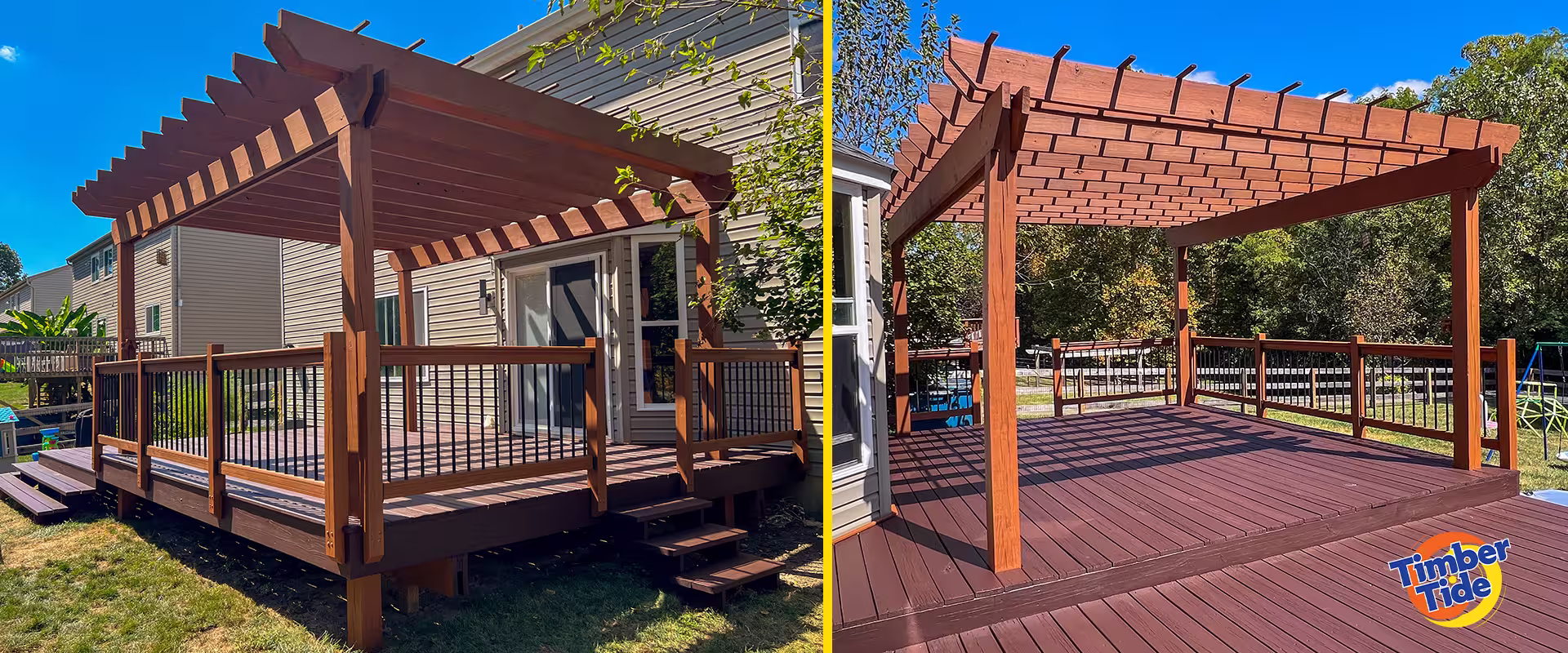 Two-Tone Transformation: A Deck That Pops in Chestnut & Cedar Bark