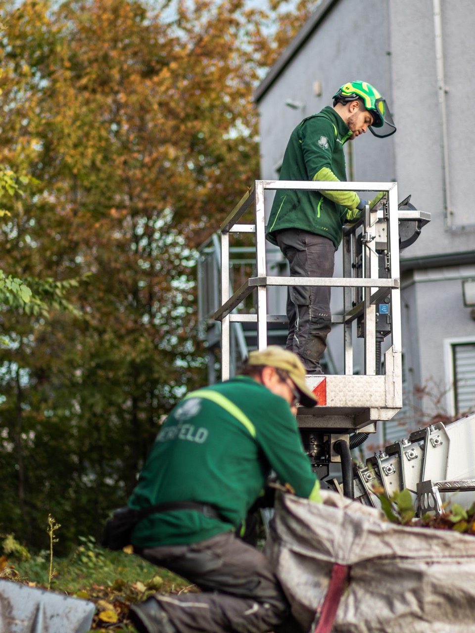 Ein Kran zum arbeiten auf Höhen.


