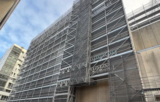 Perimeter A-class Hoarding Access Scaffold on Laneway