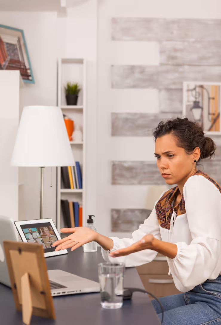 a woman checking How to Find a Web Designer Remote Job