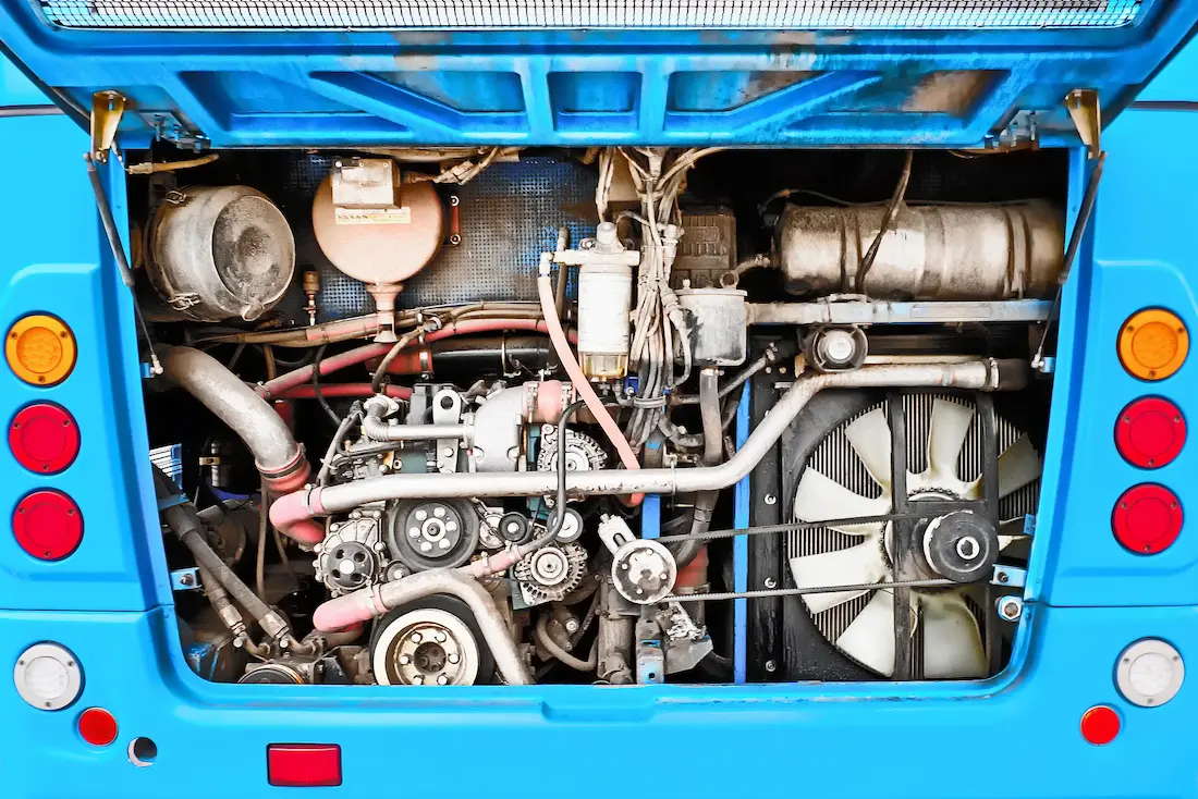 Diesel mechanic performing bus repair services in North Charleston, SC