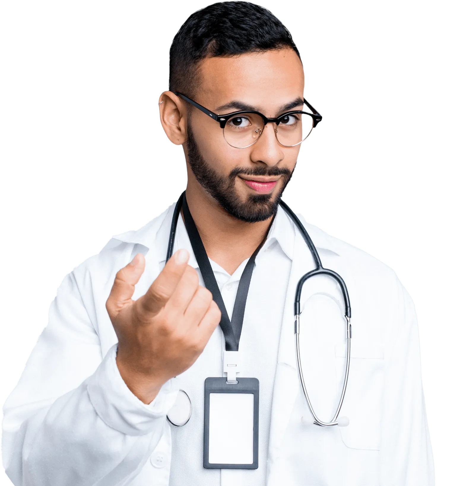 Médico convidando você