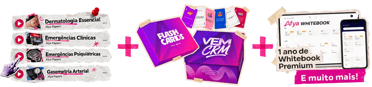 Bônus: 4 cursos Afya Papers, KIT Vem CRM e 1 ano de Whitebook Premium