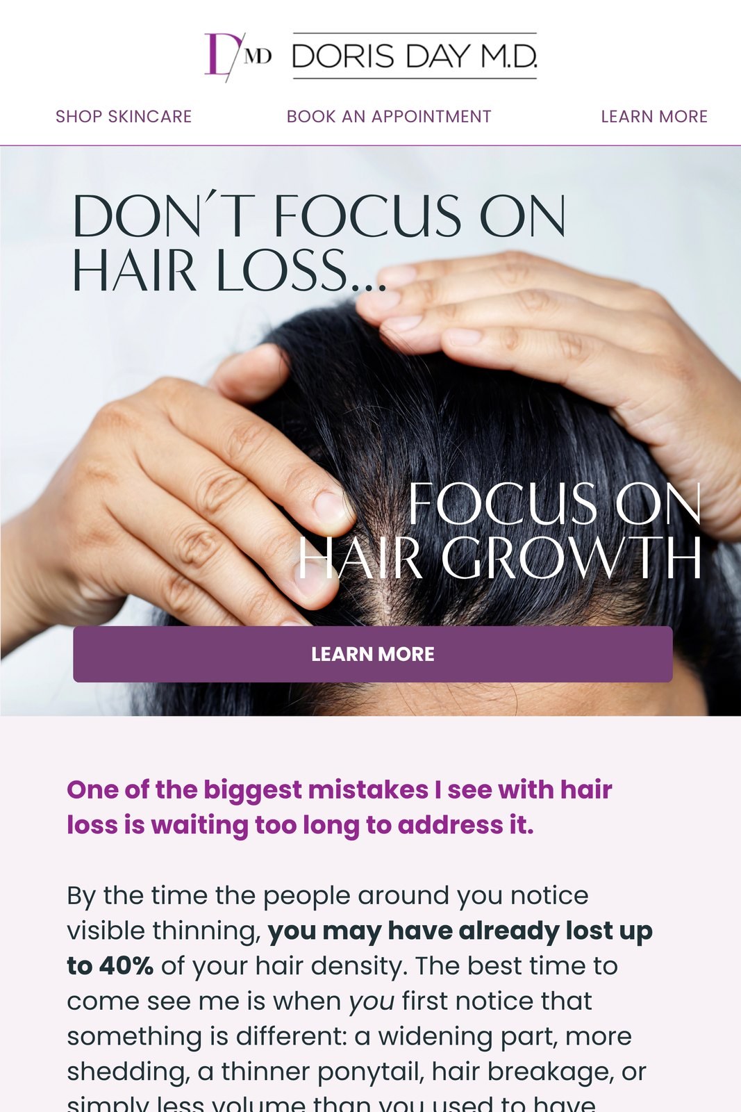 Doris Day M.D. hair loss email